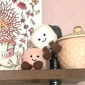 Adorable White and Pink Stuffed Marshmallow Plushies